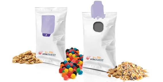 FLOW-PACK-Up’n BAG clic etik ouest packaging étiquette adhésive sachet alimentaire FLOW-PACK-Up'n BAG clic / labels open and reclosed