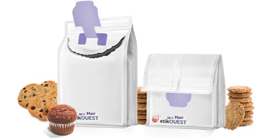 Etik OUEST packaging - emballage souple ouverture facile QUATTRO SEAL-Up'n MAXI / food packaging labels