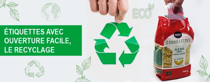 etiquette ouverture facile le recyclage Etik Ouest Packaging