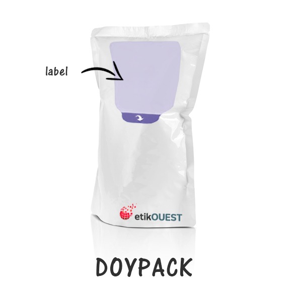 opening and closing label Doypack, etik ouest Packaging