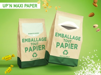 Up'n Maxi Paper, etiquette ouverture fermeture facile, Etik Ouest Packaging