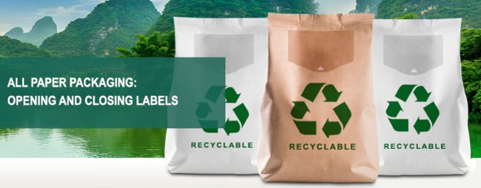 Paper Packaging : Opening and closing labels, Etik Ouest packaging