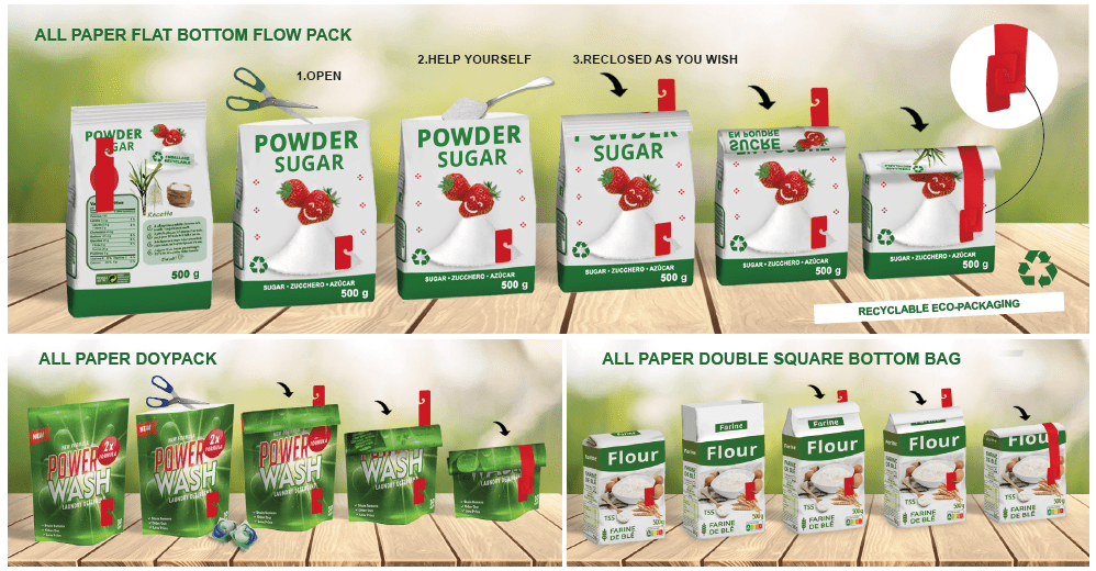 reclosed powder paper, etik ouest packaging