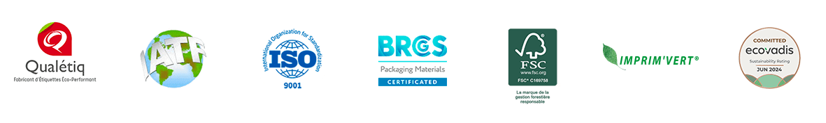 certification Qualétiq, certification ISO 9001, certification BRCGS packaging, certification FSC, certification Imprim'vert, certification Ecovadis, etikouest, packaging