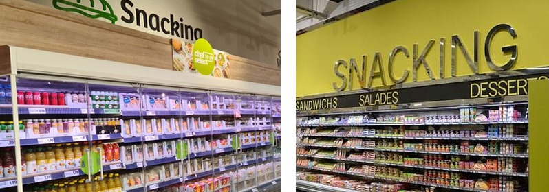 Rayons snacking supermarchés en France
