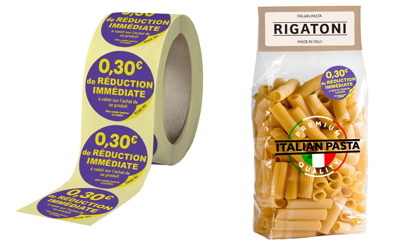 etiquettes coupons reduction BRI etikouest packaging